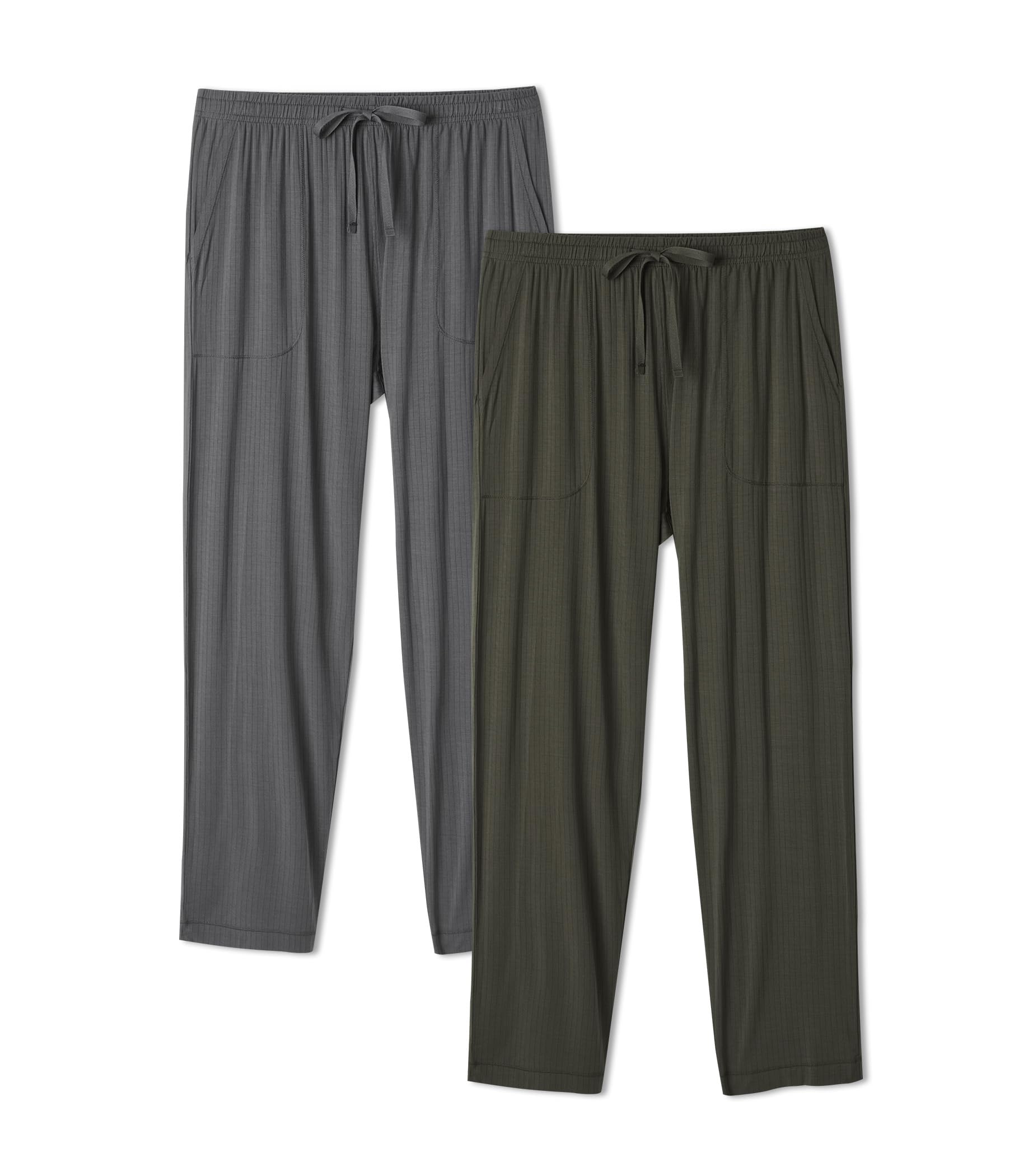 DAVID ARCHY Mens Pajama Pants Bamboo Rayon Lightweight Knit Sleep Bottoms, Soft 