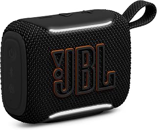 JBL Go 5 Portable Bluetooth Speaker, Waterproof and Dustproof - Black | Dustproof Drop-Proof With up to 10 Hr Battery, Stereo Pairing, App Control For Pool, Beach, Outdoor Listening