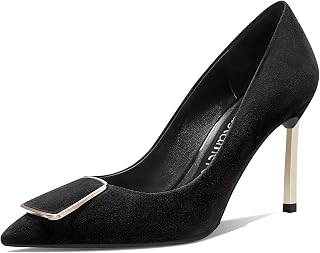 Castamere Women's Stiletto High Heel Closed Toe Pumps Slip-on Party Office Dress Cute Classic Shoes 8.5 cm Heels