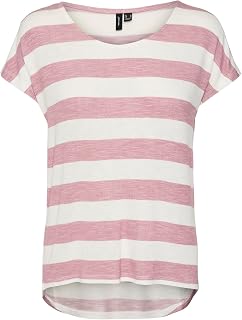 Vero Moda VMAVA - Maglietta da Donna a Righe, vestibilità Regolare, Taglie XS, S, M, L, XL