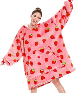 THREE POODLE Blanket Hoodie Women's Oversize Hoodie Blankets Pullover Cuddly Jumper for Women Men Children Warm and Soft Lining Oversized Hoodie Sherpa Blanket Various Patterns Available