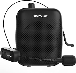 DIGIMORE Wireless Voice Amplifier for Teachers with Bluetooth | 10 Hours Battery | 10W Speaker | Headset Microphone for Travel, Yoga, Classroom Learning, Schools and Colleges (D-1200 WL)