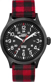 Timex Men's Expedition Scout 40 Mens Standard Red Buffalo Check Watch