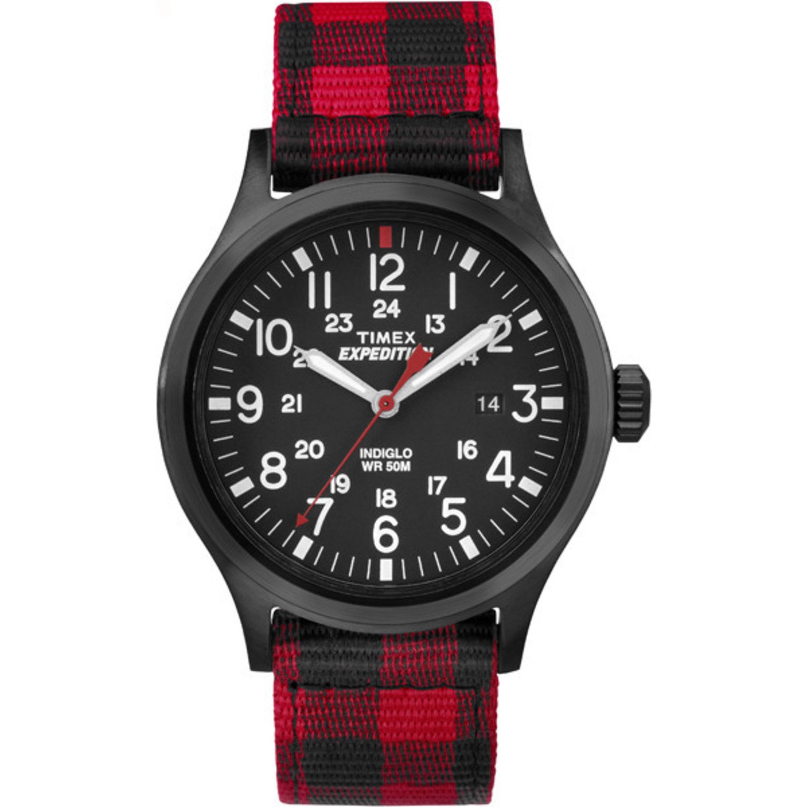 Timex Men's Expedition Scout 40 Mens Standard Red Buffalo Check Watch