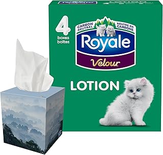 Royale Velour Lotion Facial Tissue, 4 Boxes, 54 Tissues Per Box