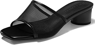 Coutgo Womens Chunky Heel Open Toe Sandals