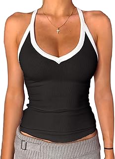 Danysu Women's V Neck Racerback Tank Top