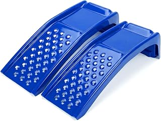 Heavy Duty Car Ramps for Oil Changes, 2 Pack Solid Steel Vehicle Ramps, 8,000 LBS Capacity Per Pair, 35" x 12" x 9.5", Auto Service Ramps, 9" Tire Track Width, Traction Hole Surface, Blue
