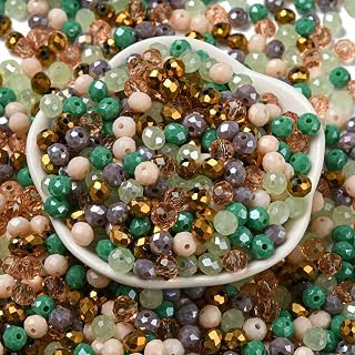 280pcs/60g Mixed Color Rondelle Faceted Glass Beads Loose Glass Beads for DIY Crafts Bracelet Necklace Earrings Jewelry Making Supplies, 6x5