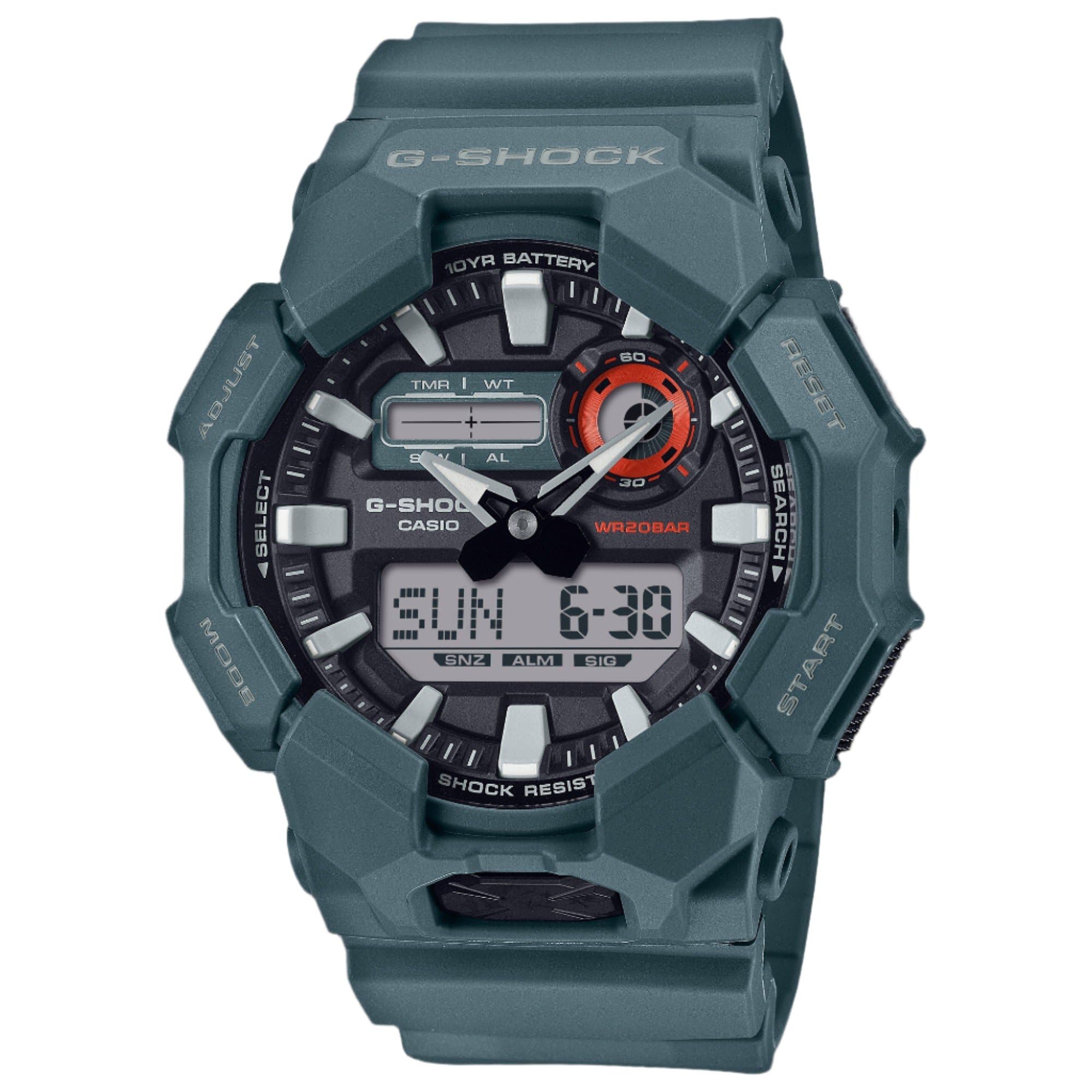 Casio G-Shock Analog-Digital Green Resin Watch 10 Year Battery GA010-2A
