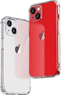 Ones Transparent Cover for iPhone 14 Plus, Shockproof Airbag, Resonance Speaker, Military Protection for Camera Screen, Anti-Slip, Hole Strap, Thin Soft Silicone Case