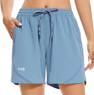 BASSDASH Women’s 5” Fishing Shorts UPF 50+ Water Resistant Quick Dry Athletic Hiking Shorts with Pockets FP05W