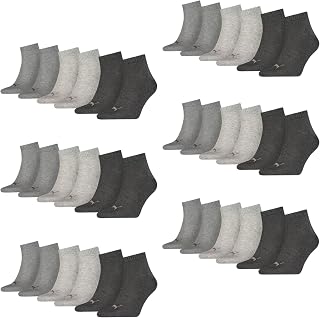 PUMA Unisex Plain Recycled Cotton Quarter Sock (pack of 3)