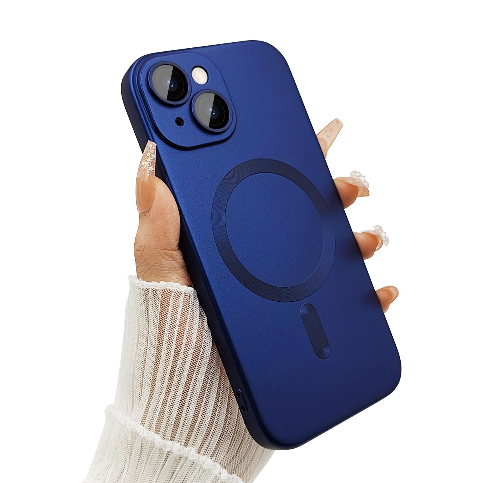ankofave Magnetic Case for iPhone 15 Phone Case for Women, Matte Luxury Soft Met