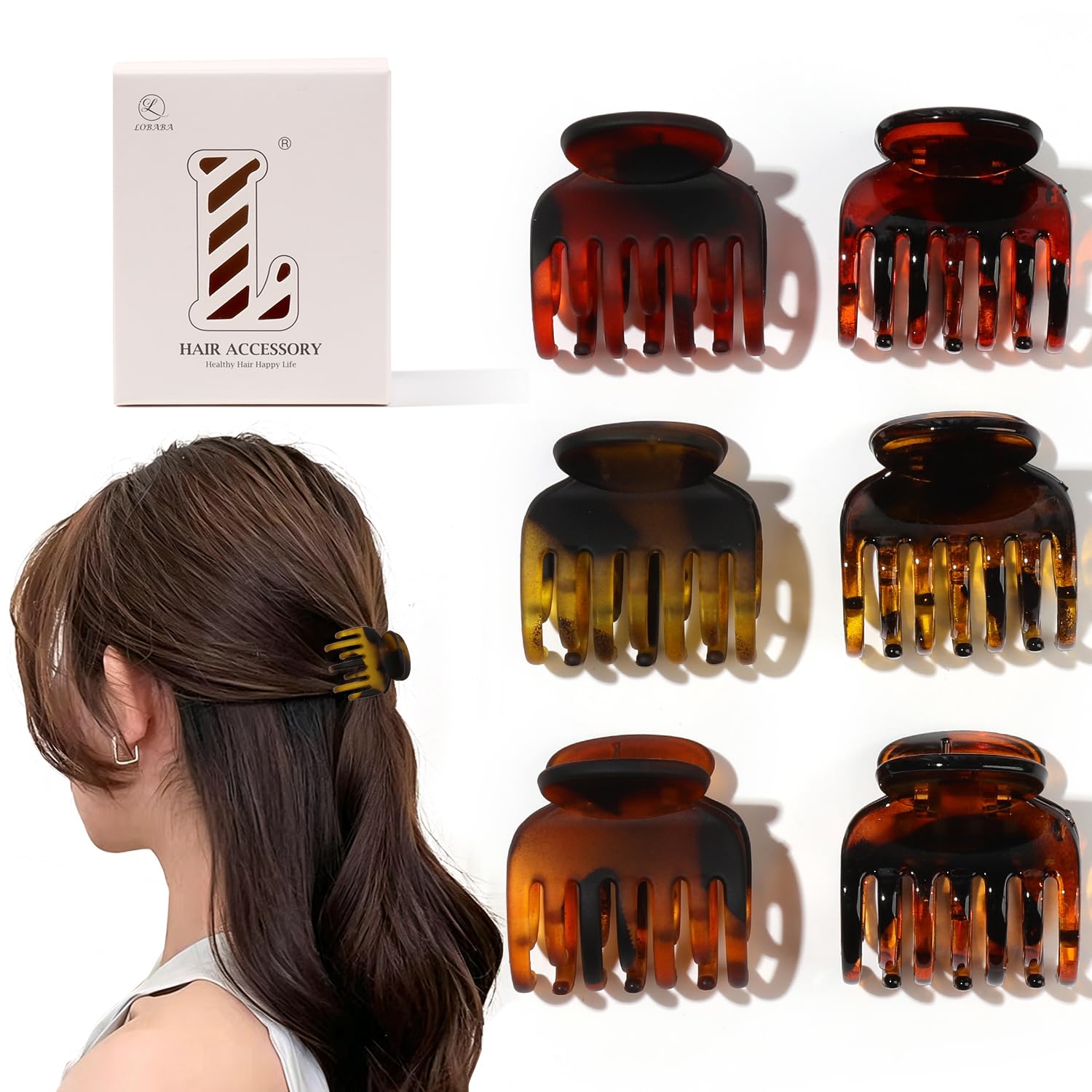 Medium Hair Clips for Women - Double Row Matte Jaw Clips for Thick, Thin and Med