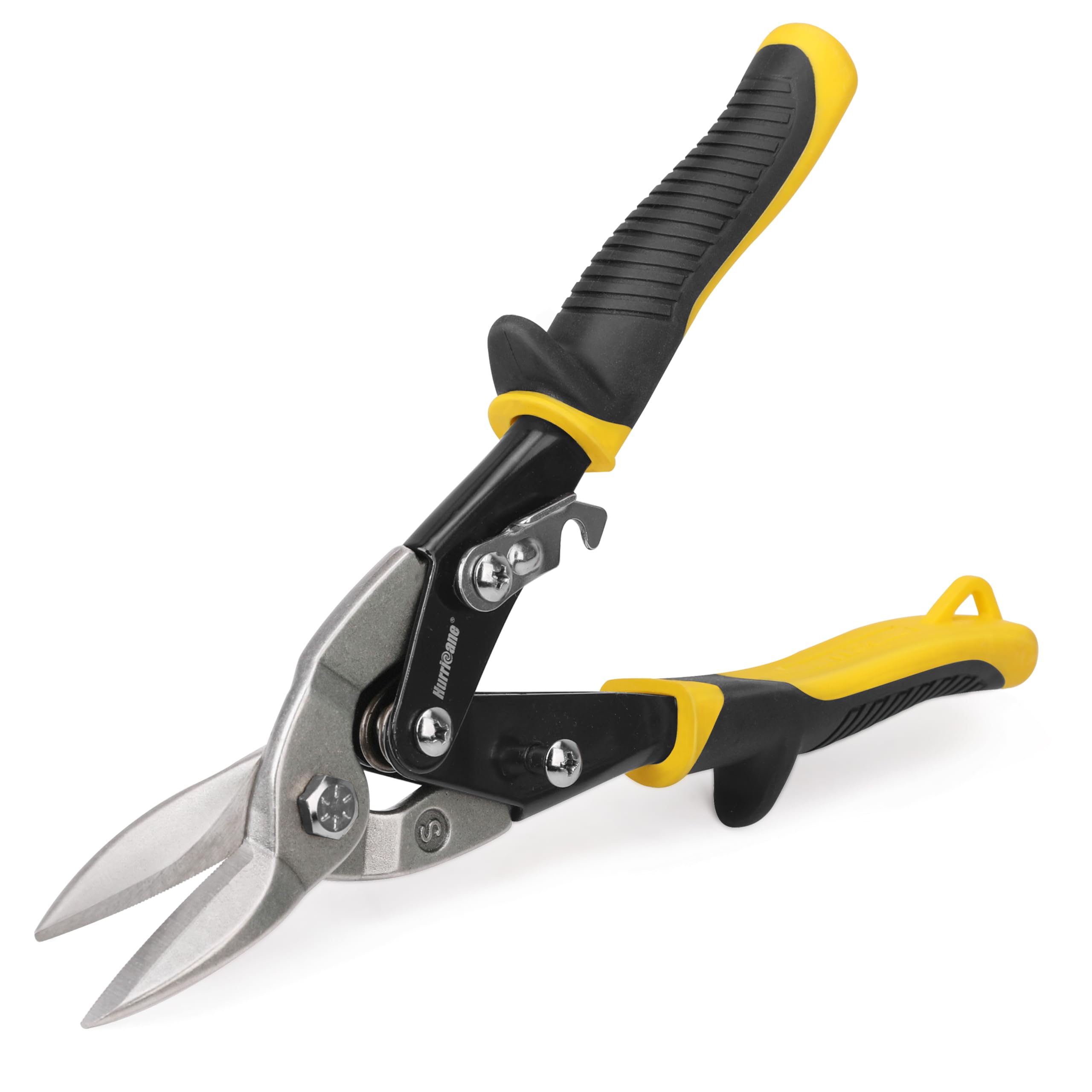 HURRICANE 10 inch Aviation Tin Snips, Straight Cut Metal Shears with Non-Slip Ty