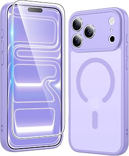 FNTCASE Magnetic for iPhone 18 Pro Max/iPhone 17 Pro Max Case, Purple | Fit for Magsafe, with Screen Protector, Military Grade Drop Protection Cover, Slim Phone Cases, Shockproof Bumper