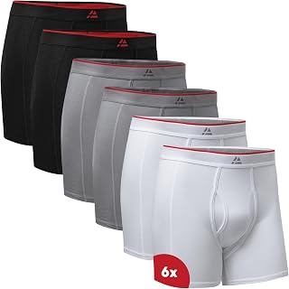DANISH ENDURANCE Men's Bamboo Boxer Shorts, with or without Fly, Pack of 6 or 10