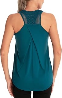 Dawnrole Tank Tops for Women Athletic Sleeveless Yoga Shirts Mesh Running Workout Tops Women Racerback Gym Clothes