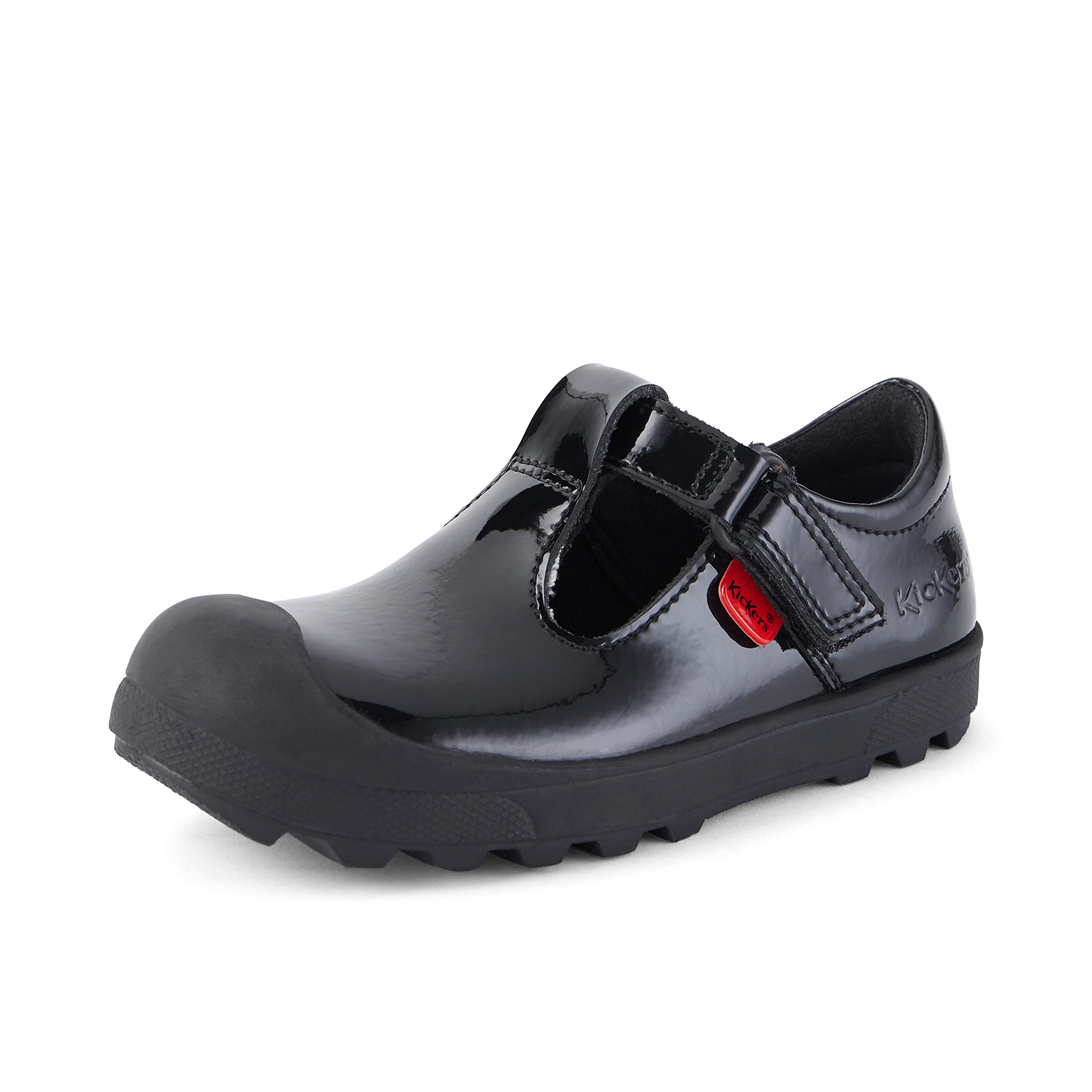 Kickers Girl's Plunk Mary Jane Black Leather School Shoe | Timeless Mary Jane Lo