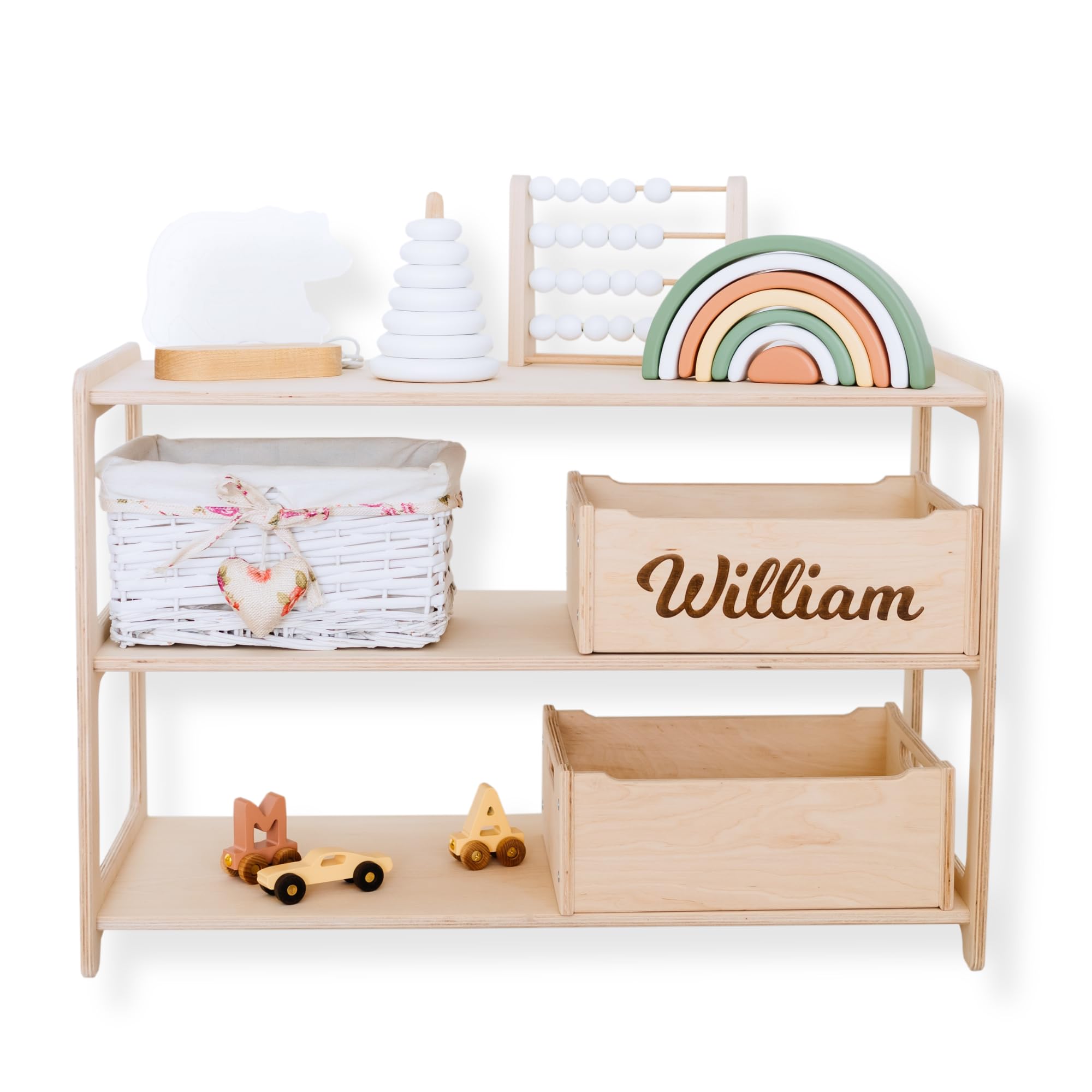 Montessori Bookshelf + Small Toy Shelf + Corner Toy Shelf, Wooden Shelf, Kids Bo