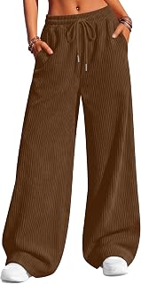 Neer Women's Corduroy Pants Wide Leg Baggy Sweatpant Casual