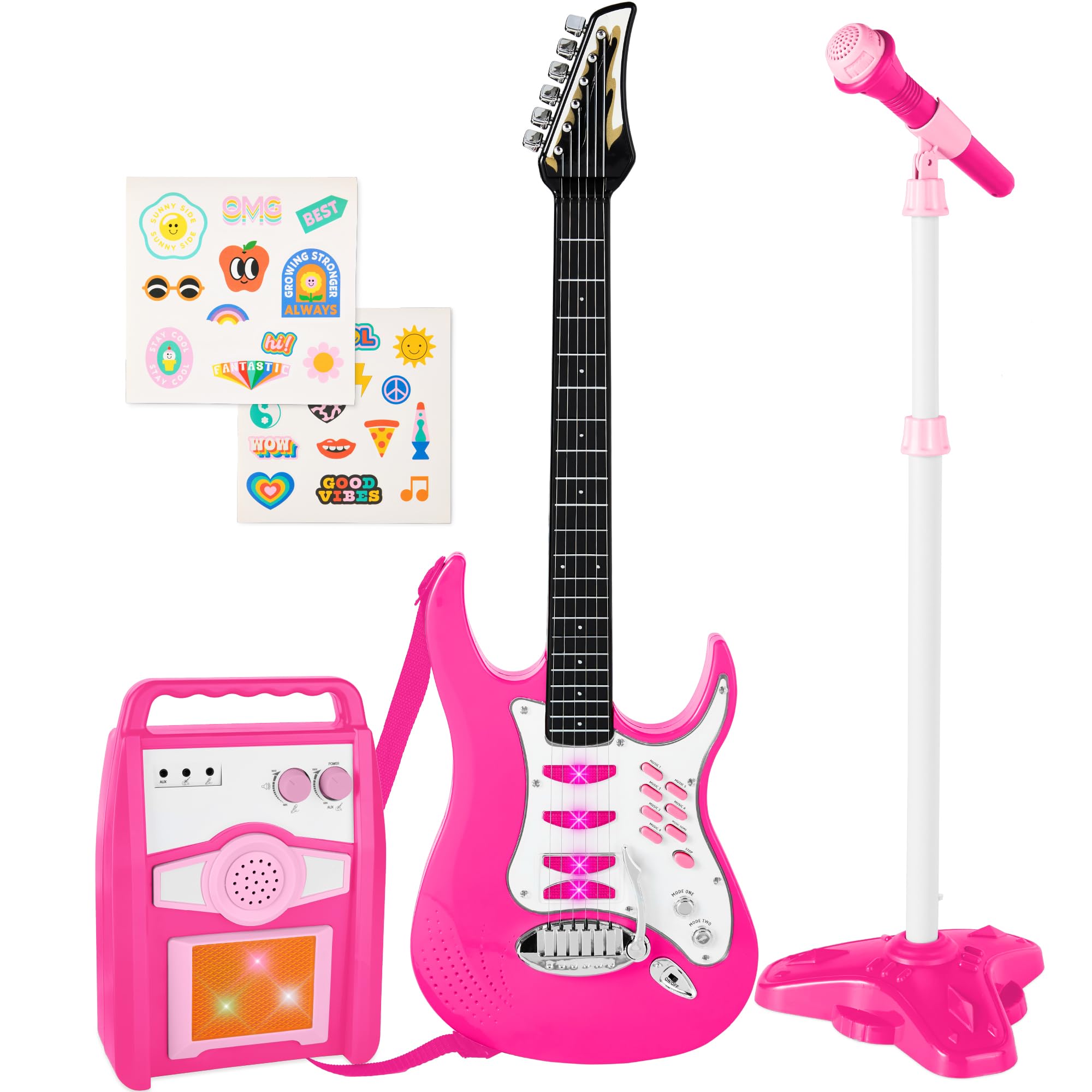 Best Choice Products Kids Electric Guitar Set with Microphone & Amp, Interactive