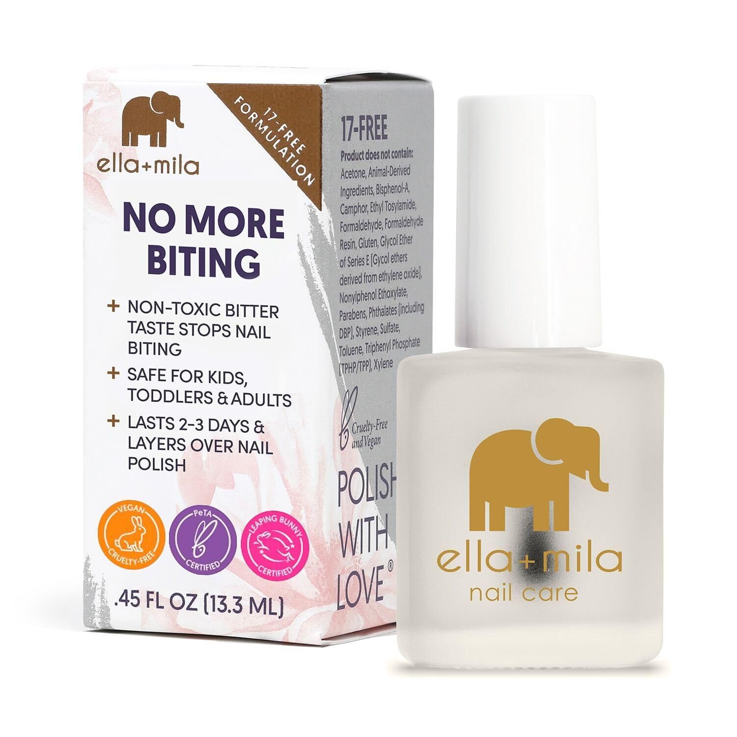 ella+mila No Bite Nail Polish - Kids Nail Biting & Thumb Sucking Prevention | Bi