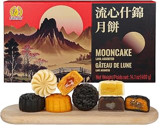 SUNGIVEN Mooncake Lava Assorted 4 Kind of Flavors 400g Paste Bailey Chocolate Truffle Pomelo Snacks Cakes Mid-Autumn Festival Gifts Dessert