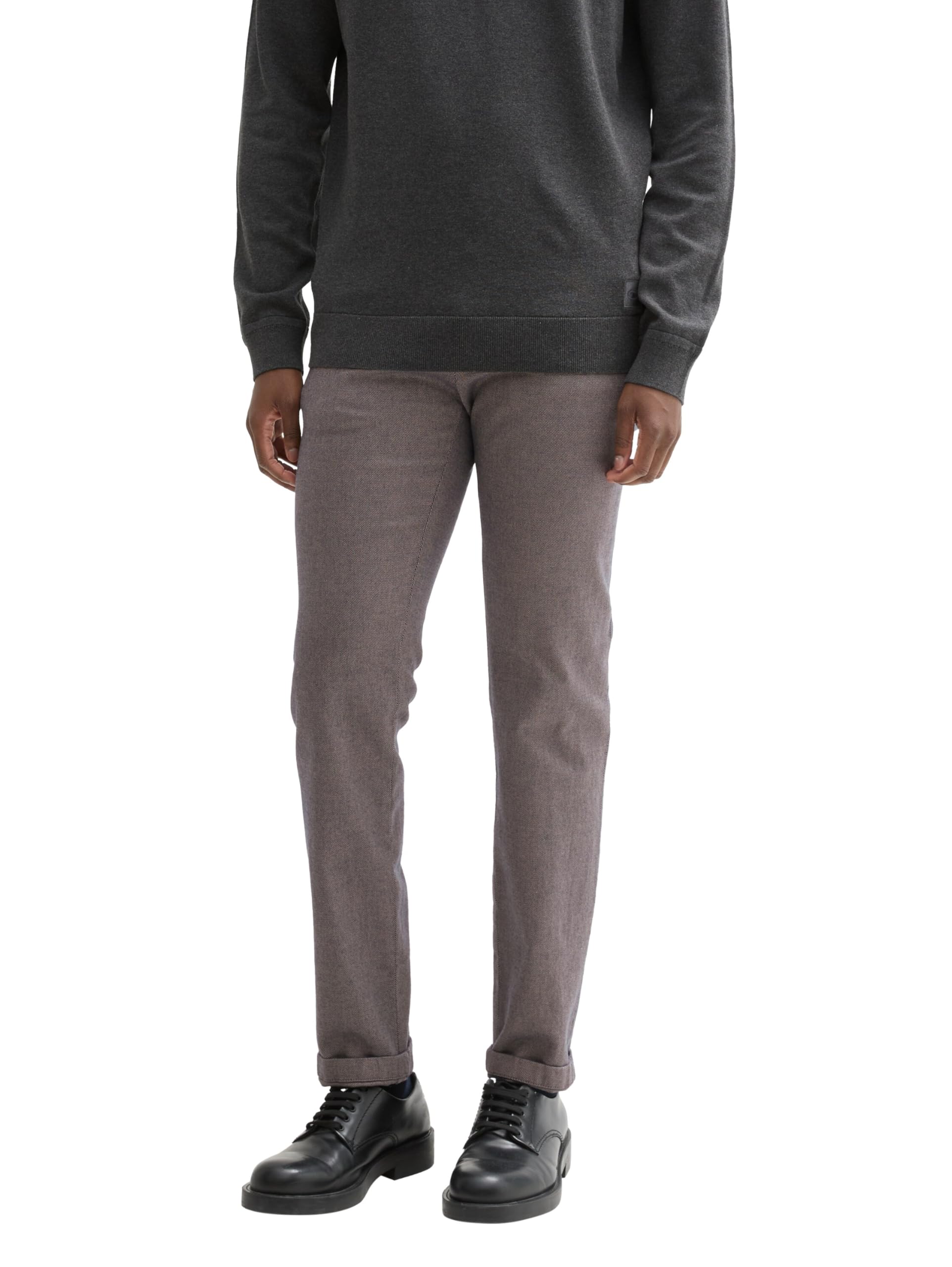 Tom Tailor Men's Slim Fit Stretch Chino Trousers with Belt 1037653