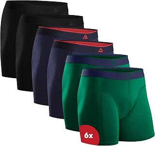 DANISH ENDURANCE Men's Bamboo Viscose Boxer Briefs (6 or 10-Pack) – Ultra-Soft, Breathable, Tag-Free, With/Without Fly