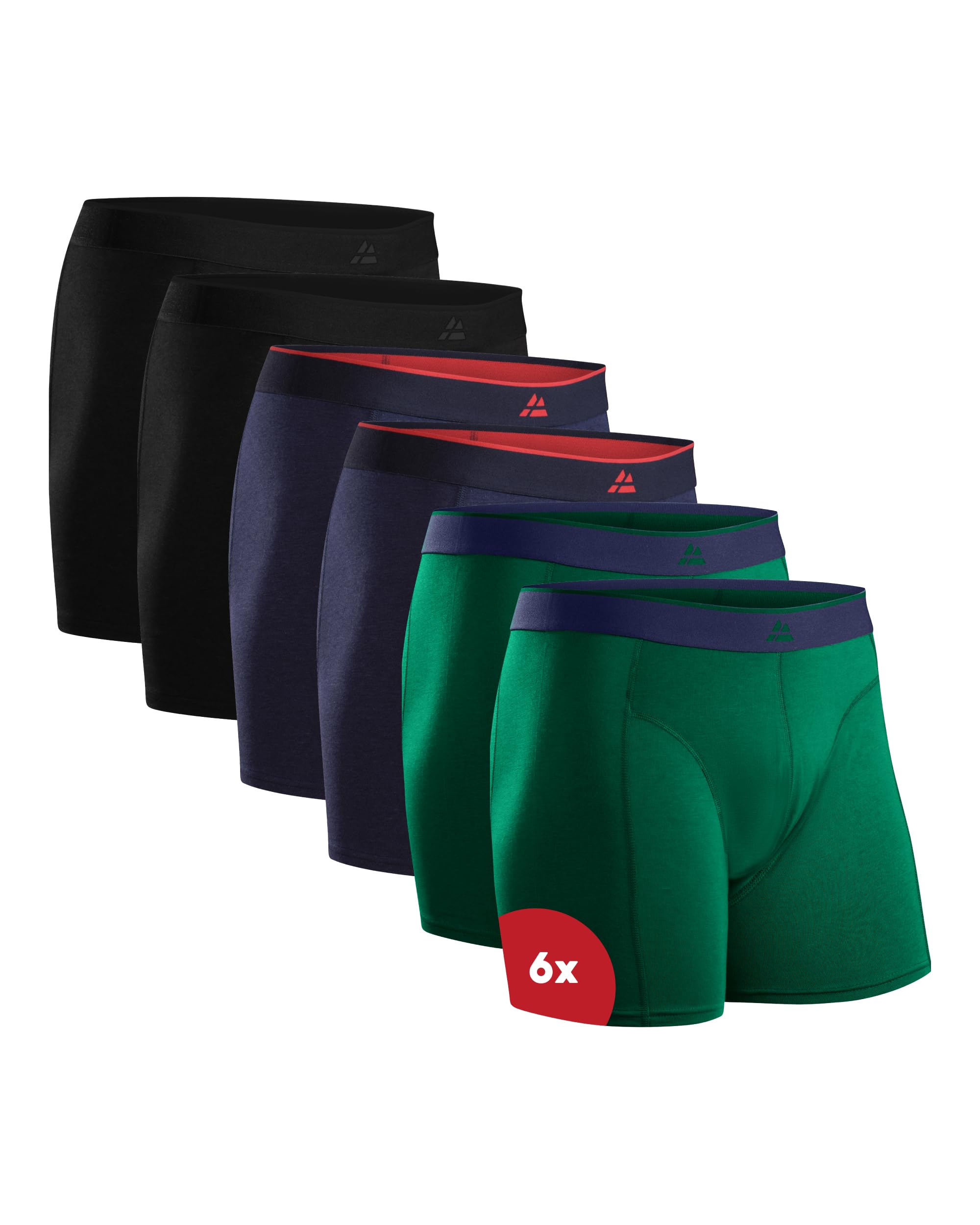 DANISH ENDURANCE Men's Bamboo Viscose Boxer Briefs (6 or 10-Pack) – Ultra-Soft, 