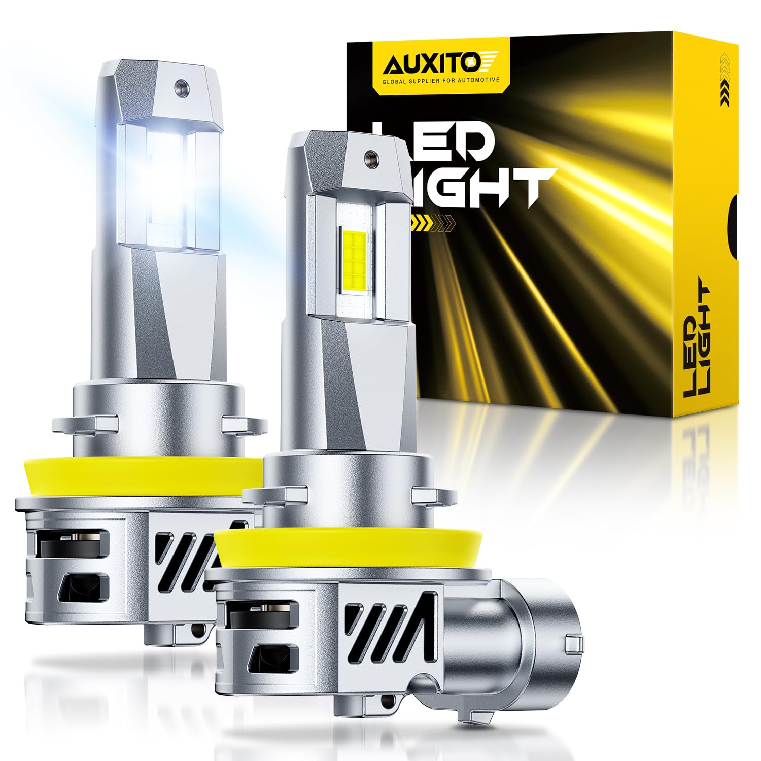 AUXITO H11 H8 H9 LED Bulbs, 80000LM 15X Brighter, 5-Min Plug and Play, 6500K Day
