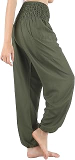 Boho Pants 2-Pocket Flowy Harem Pants Women for Yoga Travel Hippie Clothes