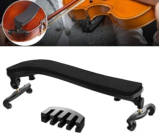 Fansjoy Violin Shoulder Rest for 4/4 and 3/4 Size, with Collapsible and Height Adjustable Feet, Including a Violin Practice Mute