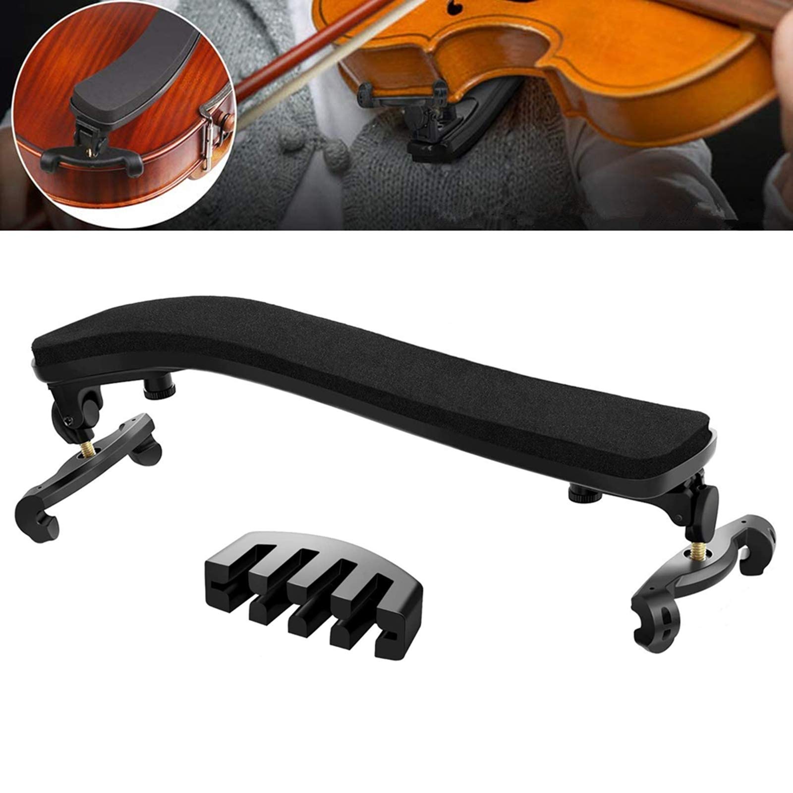Fansjoy Violin Shoulder Rest for 4/4 and 3/4 Size, with Collapsible and Height A