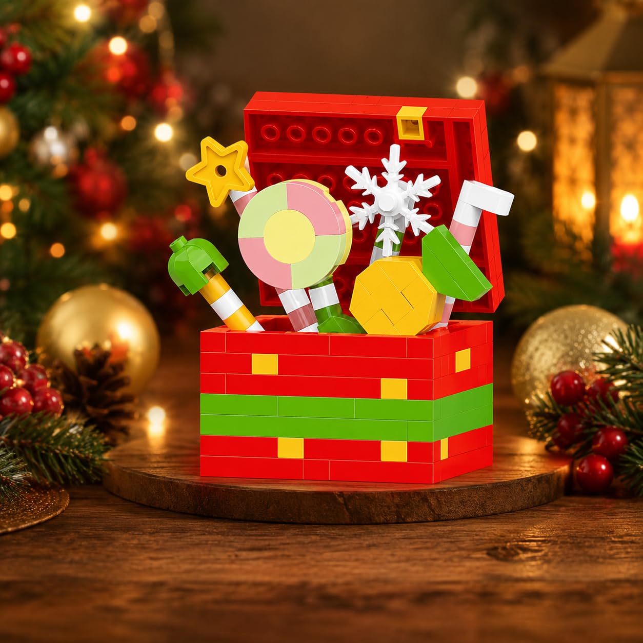 1PC Box Ornament, Textured Present Tabletop Collectible Art | Wrapped Parcel Sha