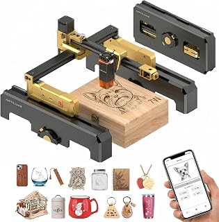 Artilume T1-P Foldable Laser Engraver 7000mW Laser Engraving Machine | Portable Laser Cutter,App Control, 200x150mm Work Area, 0.01mm Precision for DIY,Wood,Metal,Acrylic,Glass,Stainless Steel
