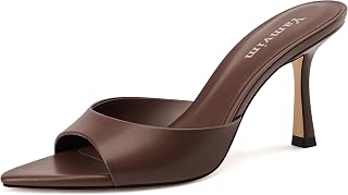 Heel Mules for Women Pointed Open Toe High Heel Sandals