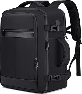 EZUOLA Travel Backpack for Men,TSA Carry On Backpack Flight Approved | Underseat Travel Laptop Mochila Carry On Luggage with Shoe Pouch, Airline Approved Personal Item Bag For Weekender, Black