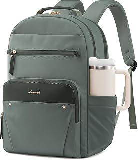 LOVEVOOK Backpack for Women Waterproof Laptop Backpack for Women Casual Backpacks for School Teacher Travel Office Black, Greyish Green