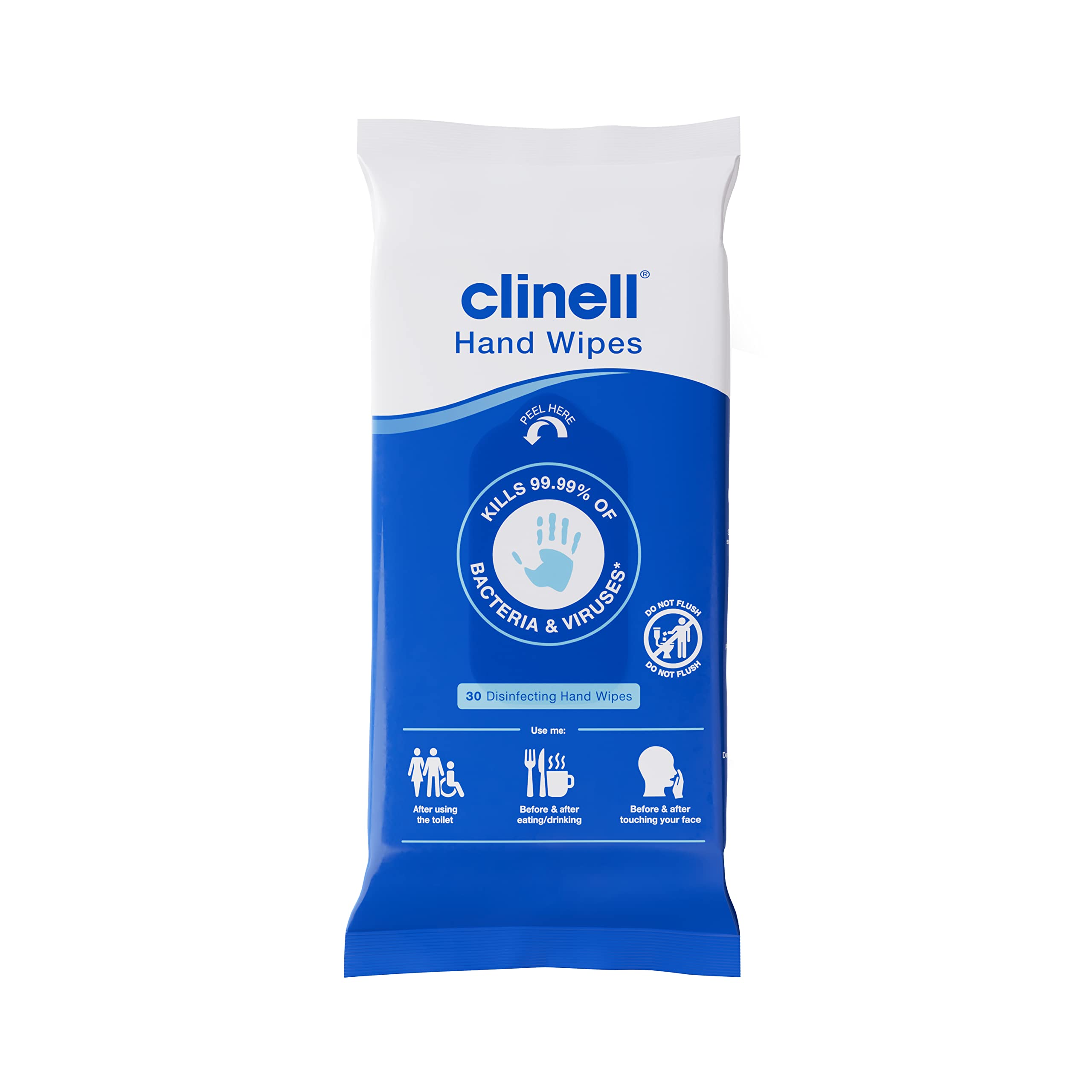 Clinell Antimicrobial Hand Wipes - Sanitising for Cleaning & Disinfecting, Trave