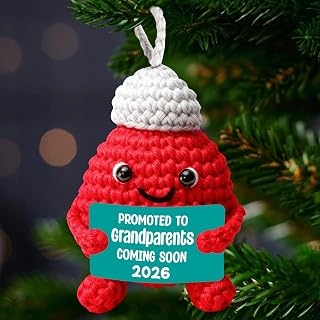 Mini Handmade Crochet Christmas Ornament 2026 - Pregnancy Announcement, Baby Announcement Holiday Gift, Family Tree Decoration, Expected Parents Milestone, Self Care & Home Inspiration