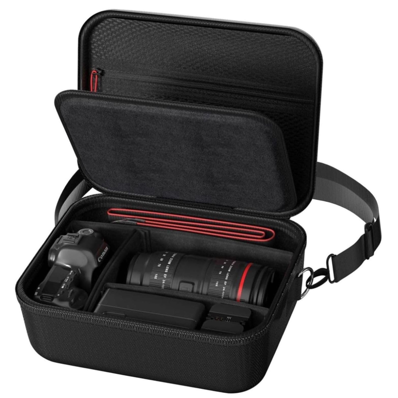 ProCase Hard Shell Digital Camera Case for Canon Rebel T7 -Black | Soft Padded B
