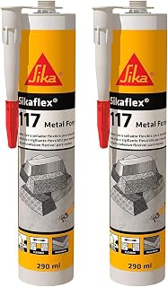 Sika - Sikaflex-117 Metal Force, Light Grey - Elastic adhesive for bonding metal elements - Good workability - 290 ml cartridge (Pack of 2)