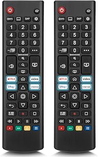 (Pack of 2) Universal for LG Smart TV Remote Control Replacement | Infrared, Universal，4 shortcut，no need setup，2*AAA batteries