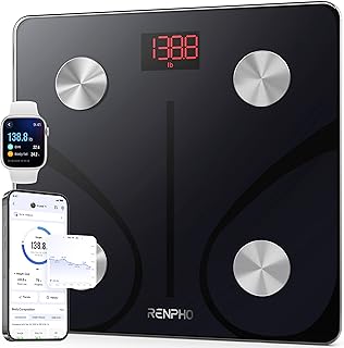 RENPHO Scales for Body Weight with App, 13 Body Metrics Tracking, Elis 1 | Smart Weighing Scales, High Accuracy Body Composition Monitor for BMI, Muscle Mass, Weight Loss, Fitness, Stone/Kg/Lbs, Black