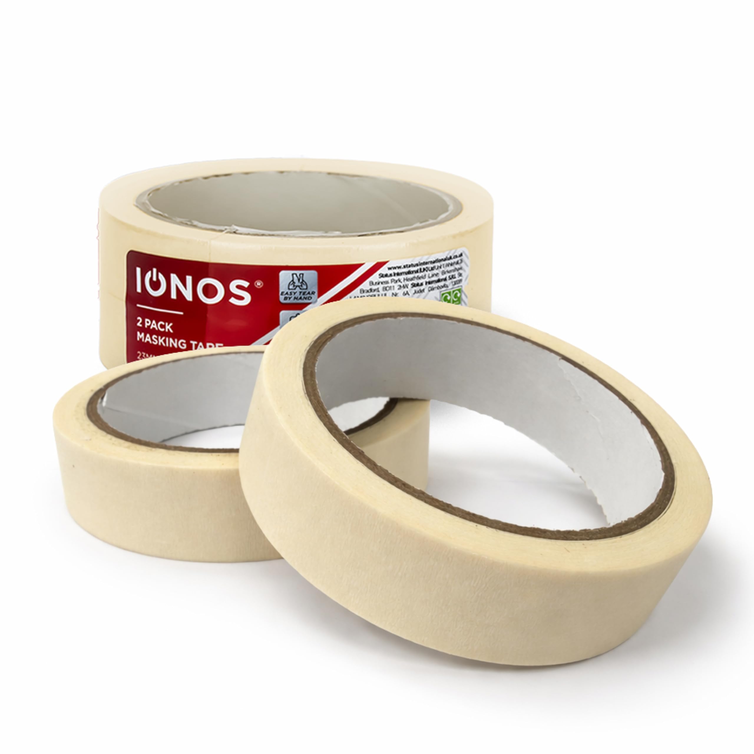 Status IONOS Masking Tape, Multi Surface, Pack of 2, 23mm x 20m | Multi-Surface 
