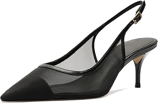 Mesh Kitten Heels for Women Slingback Design with Pointed Toe Breathable and Stylish Elegant Low Heel for Comfort