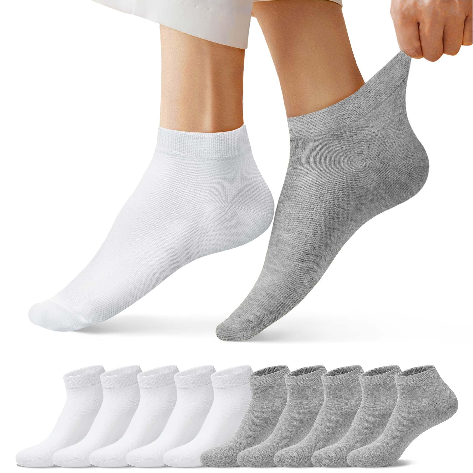 FALARY Trainer Ankle Socks for Men Women 10 Pairs Sport Low short Socks
